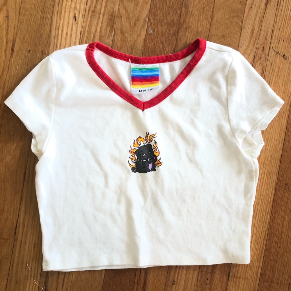UNIF CROPPED DOG BABY RIB SHIRT SIZE SMALL